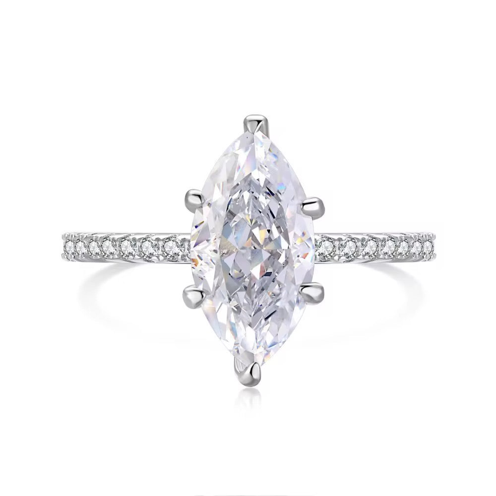Marquise solitaire diamond ring