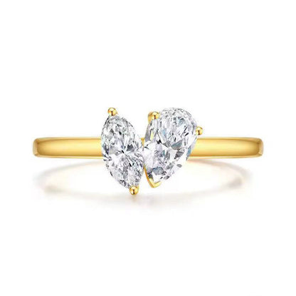 Marquise and pear diamond ring