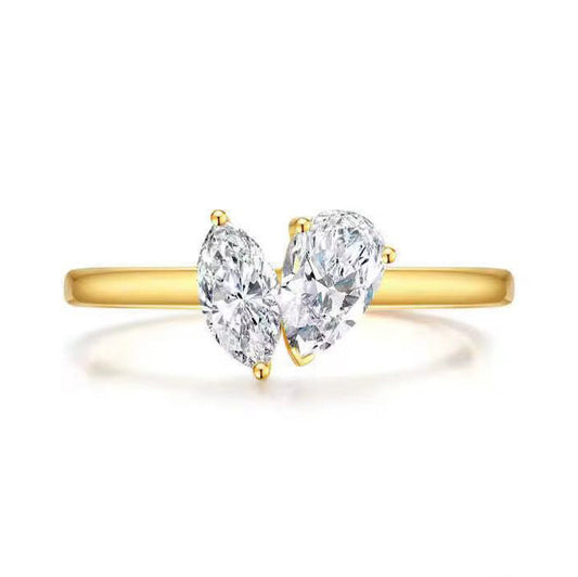 Marquise and pear diamond ring