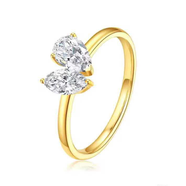 Marquise and pear diamond ring