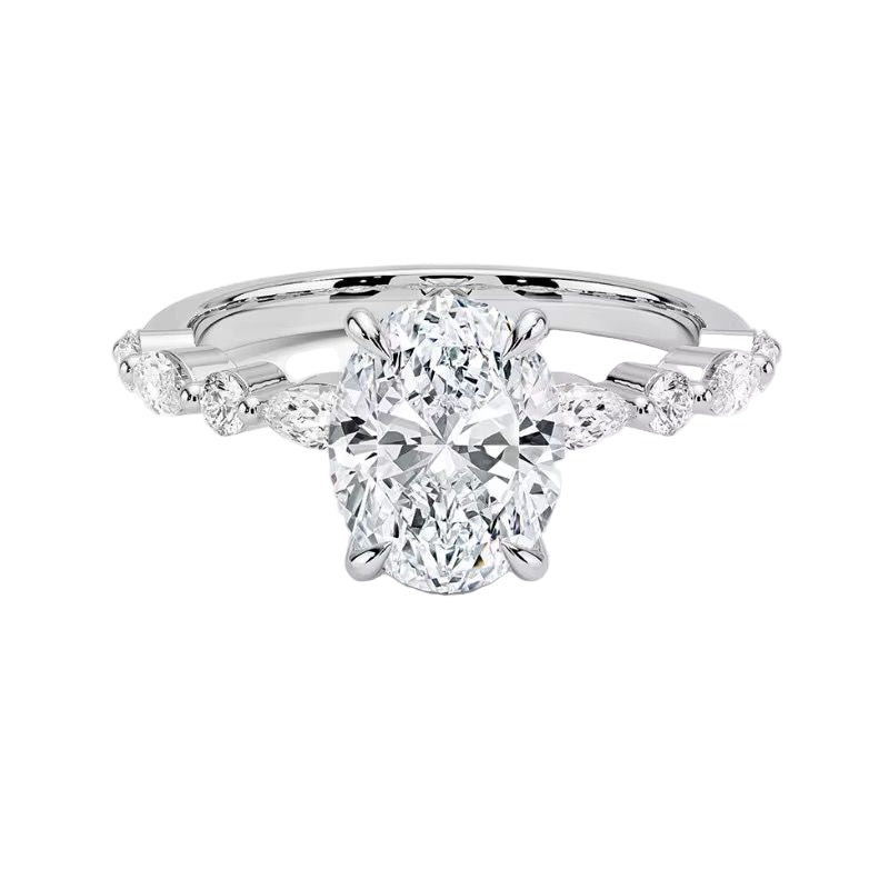 Oval and Marquise Diamond Ring