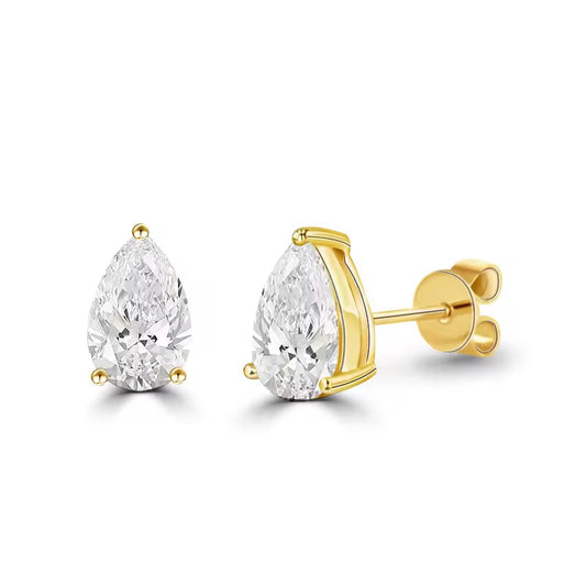 Solitaire Teardrop Diamond Earrings