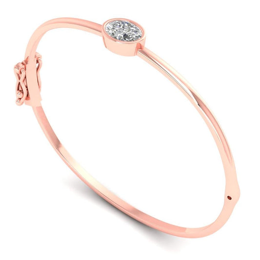 Oval bezel diamond bangle