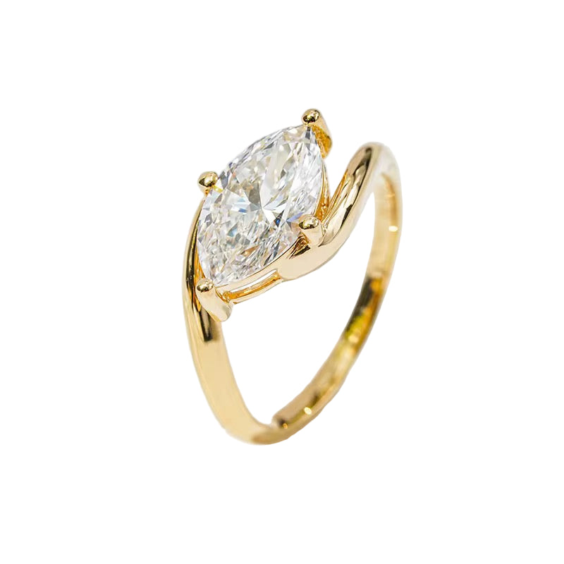 Marquise cut diamond ring