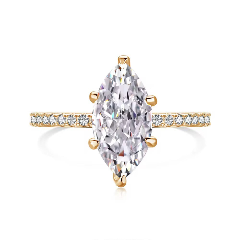 Marquise solitaire diamond ring