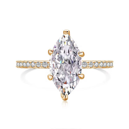 Marquise solitaire diamond ring