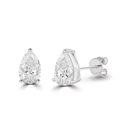 Solitaire Teardrop Diamond Earrings