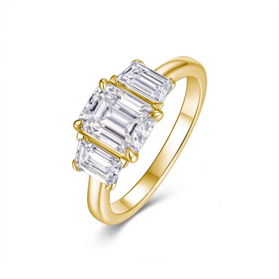 Emerald and Trapeze Ring