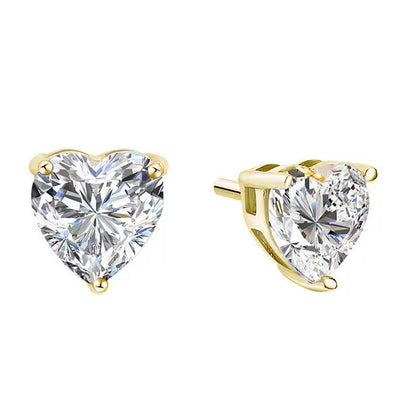 Solitaire Heart Diamond Earrings