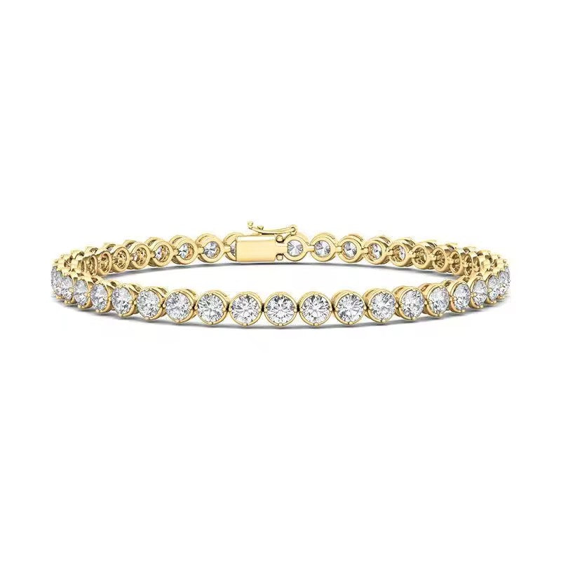 Bezel-set tennis bracelet