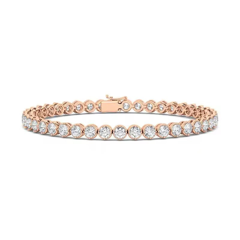 Bezel-set tennis bracelet